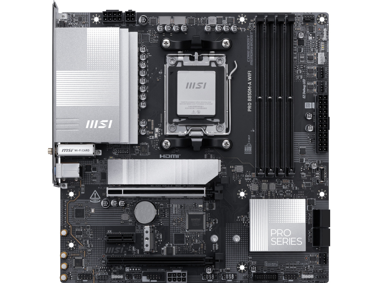 MSI PRO B850M-A WIFI AM5, Wi-F - Am5 Micro Atx Pcie 5.0 Motherboard ulasan dan harga